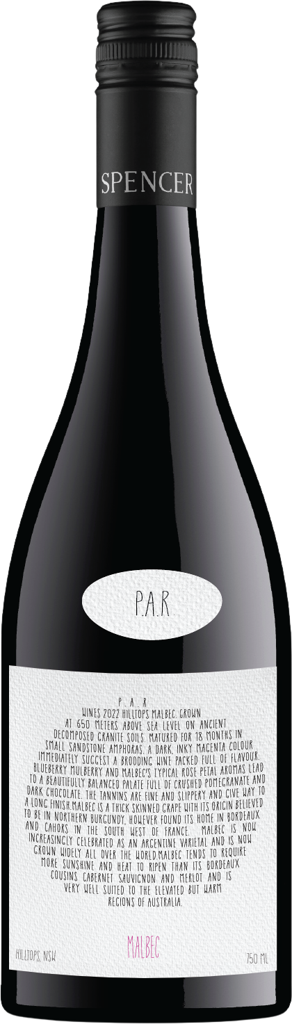 Nick Spencer Wines P.A.R Malbec 2022 Hilltops — Gundagai
